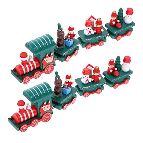 Produktbild: DRESSOOS 2St Weihnachtszug holziges Spielzeug Weihnachtsdekorationen holzeisenbahn für Kinder weihnachtsbahn Zugspielzeug zum Thema Weihnachten Zugdekor hölzern