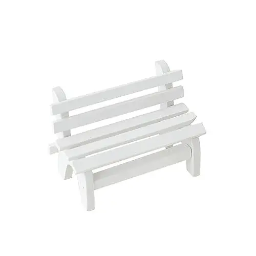 Produktbild: DRESSOOS 2St handgefertigte Holzbank möbel Furniture dekoartikel Photo still Stuhl Sessel essstuhl fot maniature gartenbank Veranda-Stuhl-Figur Handbuch Ornamente Kleiner Stuhl Hölzern Weiß