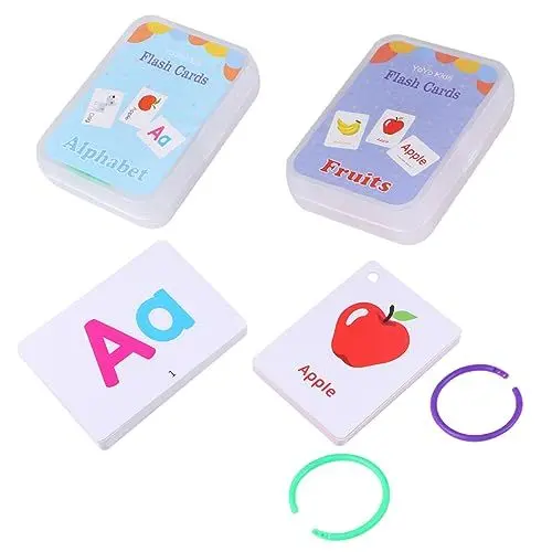 Produktbild: DRESSOOS 2 Sätze Studieren Für Kinder Farbige Karteikarten Alphabet-Spielzeug Lernspielzeug Für Kinder Lernkarten Mit Tiermotiven Erste Worte Karteikarten Kinderspielzeug Kinder-Flash-Karte