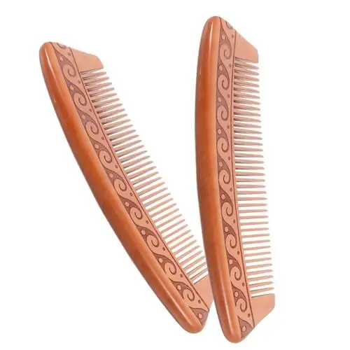Produktbild: DRESSOOS 2Stücke Holzhaarkämme Kleiner Haarkamm und Friseurkamm aus Natürlichem Holz Kopfhautmassagekämme für Damen und Herren Antistatisch für Haarpflege