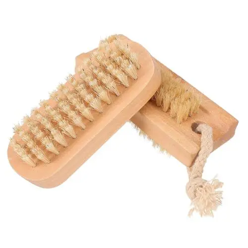 Produktbild: DRESSOOS Fingerbürste Nagelbürste Nagelbürste Handliche Nagelreiniger Bürste Mit Weichen Borsten Für Die Maniküre Doppelseitige Fingernagelbürste Aus Und Schweinehaar Effektives Nagelschrubberbürste