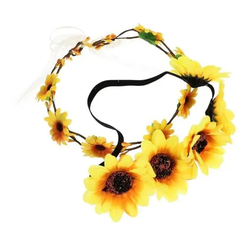 Produktbild: DRESSOOS Sonnenblumen Stirnband Set Hochzeit Stirnband Haarband Kopfstück