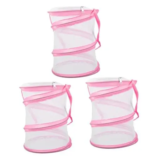 Produktbild: DRESSOOS 3St Insektenkäfig Schmetterlingsnetz atmungsaktiver Käfig Schmetterlinge spielsachen Outdoor Insekten fänger Schmetterlingsgehege Käfig zur Beobachtung von Insekten Stoff Rosa
