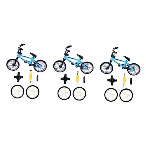 Produktbild: DRESSOOS 3 Sätze Fingerrad Simulationsrad Mini-Sportrad Fahrradspielzeug Miniatur-Fingerspielzeug Spielzeug für Kinder kinderspielzeug Mini-MTB Fingerfahrräder Aluminiumlegierung Blue