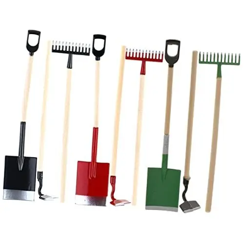 Produktbild: DRESSOOS 3 Teiliges Set Miniatur Gartengeräte Für Puppenhäuser Kleiner Rechen Schaufel Und Gießkanne Aus Robustem Material Ideal Für Miniaturgärten Und Kreative Gartenprojekte
