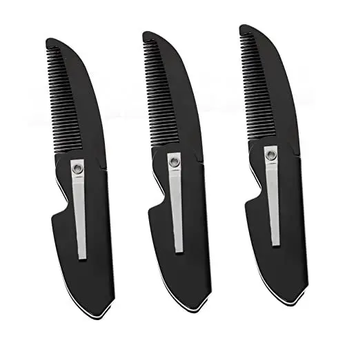 Produktbild: DRESSOOS Bart-styling-set 3 Schwarze Schnurrbart-sets Koteletten Styling-kämme Wichtige Pflegewerkzeuge für Männer