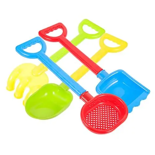 Produktbild: DRESSOOS 4 Stück Strand Sandspielzeug Für Kinder Mini Schaufeln Strand Party Spielzeug Sandkasten Bauwerkzeug Sand Spielset Farbenfroh Robust