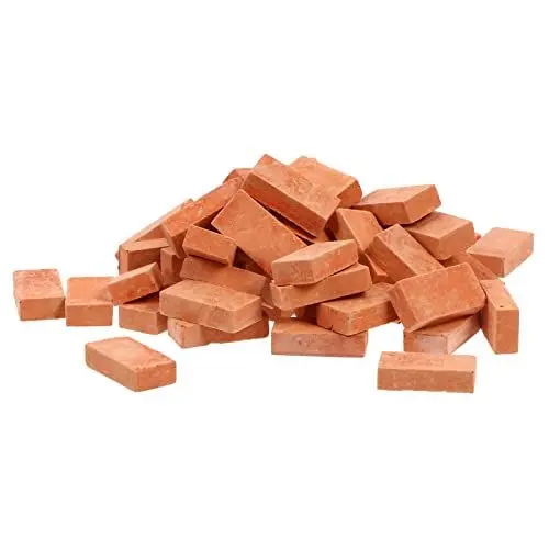 Produktbild: DRESSOOS 50 Stück Simulierter Ziegel Mini-Steine Modell Mauerziegel Mini-Konstruktion Aus Roten Ziegelsteinen Diorama-Basis Ziegel Für Garteneinfassungen Wandpaneel Aus Backstein Orange Ton