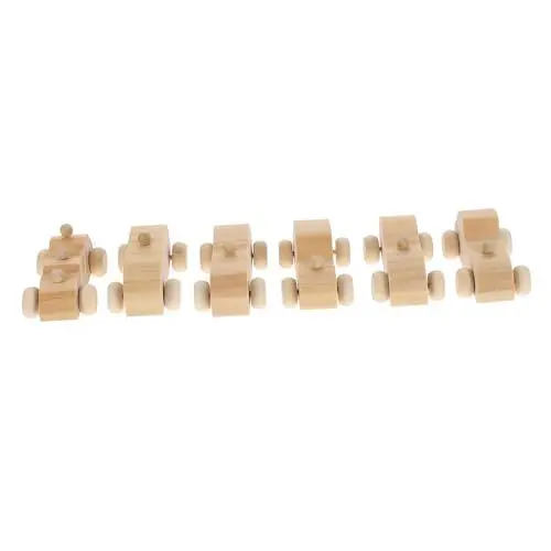 Produktbild: DRESSOOS 6st Holz-graffiti-auto Kinderspielzeug Auto Stielspielzeug Autospielzeug Für Bauen Lernspielzeug Konstruktionsspielzeug Spielzeugauto Holzmodelle Hölzern