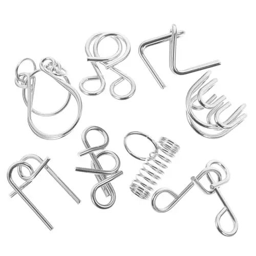 Produktbild: DRESSOOS 8St Denkspiel Puzzle kinderpuzzle Metallrätsel jucarii pentru copii Engine Denkrätsel für Erwachsene Denksportaufgaben für Erwachsene Metallpuzzles Eisen Silver