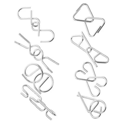 Produktbild: DRESSOOS 8St Denkspiel fokussiert Kinder Puzzle geduldsspiel - Logikspielzeug Lernspielzeug fleab Aktivitäten für Kinder Puzzlespiele freischalten Puzzle-Spielzeug freischalten Eisen Silver