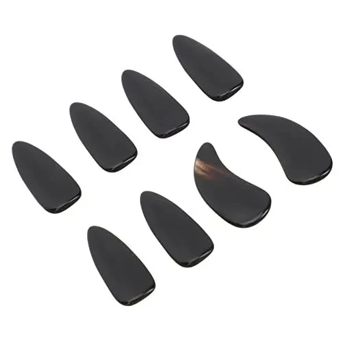 Produktbild: DRESSOOS 8St Guzheng-Nägel Fingerschutzabdeckungen Instrumentennägel guzheng Fingernägel Kinderinstrumente Erhu Fingerpicks Guzheng-Nagelabdeckungen Guzheng Fingerpicks schwarzes Horn Black