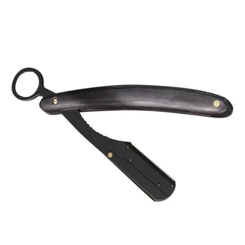 Produktbild: DRESSOOS Bart Rasiermesser Haarrasierer Borste Bartklinge Kopfrasierer Schere Bartglätter Für Männer Nasenhaartrimmer Männer Folienrasierer Gesichtsrasierer Barbier Rasierklinge Holz Black