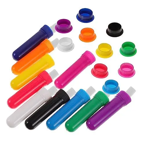 Produktbild: DRESSOOS Duft 10st Bunte Aromatherapie-Flasche Aus Kunststoff Für Ätherische Öle Inhalationsschläuche Ätherisches Pfefferminzöl Brillenetui Damen Leer Plastik Nasenspray