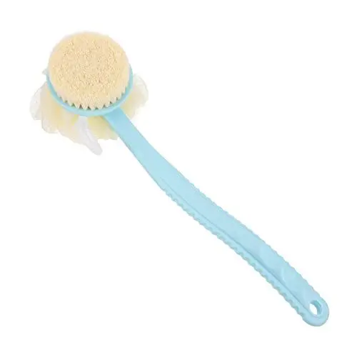 Produktbild: DRESSOOS Duschbürste Bad Luffa Peelingbürste für die Dusche Rückenbürste mit langem Griff Schwämme zum nylonbürste massagegurt Rückenhautbürste Badebürste Netzkugel Nylonseide Blue