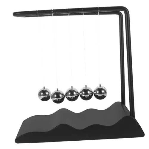 Produktbild: DRESSOOS Newton' Schreibtisch Pendel Schreibtisch Pp Physik Kugeln Newtons Metall Eisen Schwarz