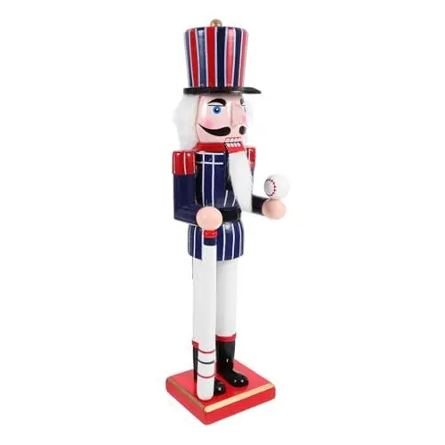 Produktbild: DRESSOOS Festival Party Supplies Holz Walnussknacker Soldat Mit Baseball 38cm Sport Stil
