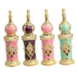 Produktbild: DRESSOOS Parfümflasche für Damen elegant hochzeitsdeko Vintage-Dekor leere Parfümflasche Arabisches Parfüm Tropfer kleine Flasche flüssig schmücken Aromatherapie-Flasche ätherisches Öl Frau
