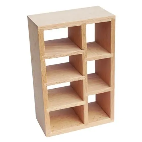 Produktbild: DRESSOOS Puppenhaus Bücherregal Puppenhaus-bücherregal Puppenhauszubehör -bücherregal Miniatur-möbeldekor Puppenhaus-ausstellungsregal Modelle Kind Holz Kabinett Schrank