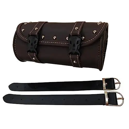 Produktbild: DRESSOOS -satteltasche 2 Befestigungsgurte Werkzeugtasche Aus Pu-Leder Stilvolles Und Praktisches Design Großer Runder Stauraum Für Das Fahrrad