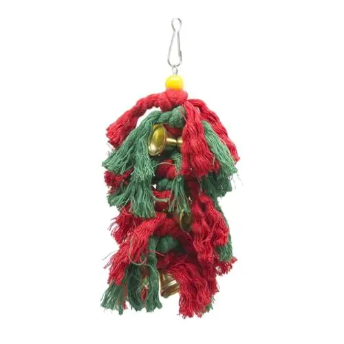 Produktbild: DRESSOOS Vogel-kauspielzeug Aus Baumwollseil Für Papageien Weihnachts-Spielzeug Zum Hängen Für Kauen Und Spielen Von Kleinen Vögeln Wie Wellensittichen Und Nymphensittichen Sichere Und