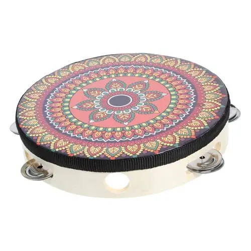 Produktbild: DRESSOOS Handtrommel Tamburin Aus Holz Einreihig Langlebiges Percussion-instrument Für Erwachsene Geeignet Für Tanzaufführungen Und Musik-events