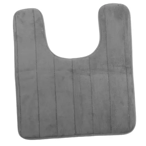 Produktbild: DRESSOOS Dunkelgraues Badezimmerzubehör 50 X 60 cm U-Form Rutschfester Teppich Bodenmatte Für Den Toilettensitz Weicher Komfort Leicht Zu Waschen