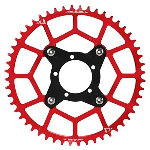 Produktbild: Alomejor 52T Kettenblattadapter, Aluminiumlegierung, BCD 104 Mm, mit Lithium-Batterie-Modifikation für Mid Drive Motorrad (Rot)