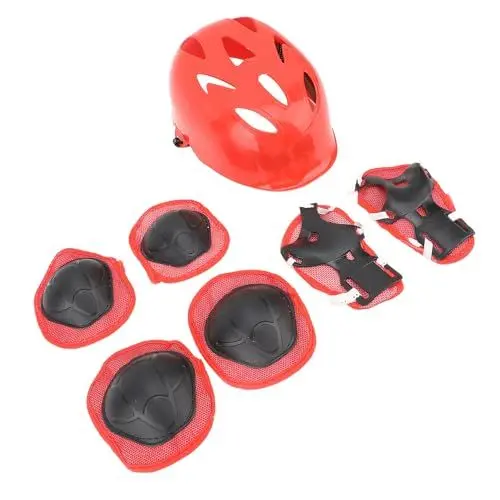 Produktbild: Drfeify Fahrradhelm-Set, Verstellbare Träger, Obere und Seitliche Belüftungsöffnungen, Schutzausrüstungsset mit Handprotektoren, Zum Skateboarden, Rollschuhlaufen, Radfahren