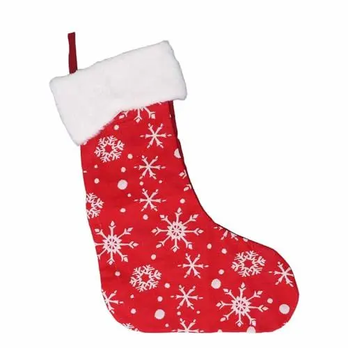 Produktbild: Drfeify Gestrickte Weihnachtsstrümpfe, Große, Luxuriöse Strick-Klassiker-Weihnachtsschneeflocken-Hängestrumpfdekorationen für Familien-Weihnachtsdekoration