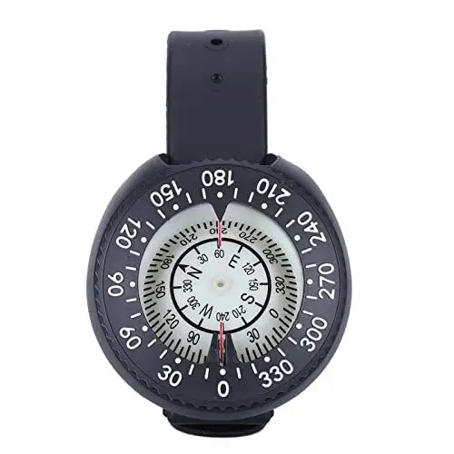 Produktbild: Kompass, Wanderkompass, Handgelenkkompass, Multifunktionskompass, Nordhalbkugel, mit Klettverschluss-Armband, wasserdichter Navigationskompass für Wandern und Abenteuer