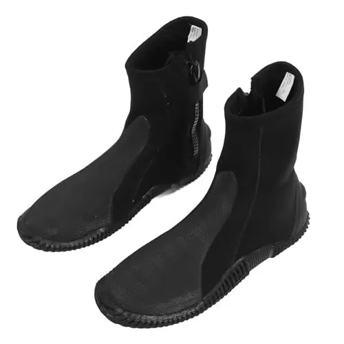 Produktbild: Drfeify Tauchstiefel, 1 Paar 5 Mm Hohe rutschfeste Surf-Schwimmschuhe mit Leicht zu Entfernendem Reißverschluss für Wasseraktivitäten Am Strand (10)