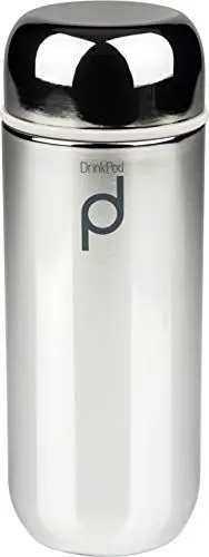 Produktbild: DrinkPod Doppelwandige Metallische Isolierflasche aus Edelstahl – 200ML, 6 Stunden Heiß/Kühl Auslaufsicher BPA-Frei, Hochglanzpolitur, Reisetasse, Trinkflasche, unterwegs Trinken