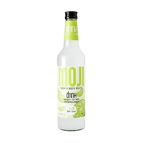 Produktbild: drinx MOJI - MOJITO | Hochwertiger alkoholischer Sirup nur noch mit Sodawasser zu mischen | mit einer Flasche bis zu 14 Mojitos zubereiten