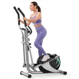 Produktbild: Dripex Elliptical Crosstrainer, Extrem leises magnetisches Ellipsentrainer für den Heimgebrauch, mit 6KG Schwungrad, 8 Widerstandsstufen, Pulssensor, LCD Monitor & Gerätehalterung (Grün)