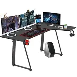 Produktbild: Dripex Gaming Tisch L-Form, eckschreibtisch 160cm, L-förmiger Gaming Schreibtisch, Großer Ergonomischer Computertisch für Büro und Zuhause (160_Rechts)