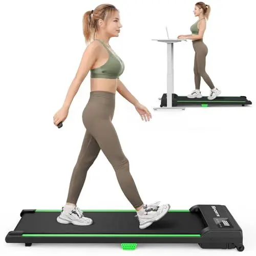Produktbild: Dripex Laufband für Zuhause, 2.5 PS Elektrisches Walking Pad mit LCD-Display für zuhause- charakteristisch für den besonders platzsparenden Laufband Schreibtisch (Grün)
