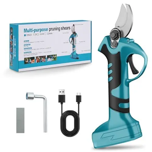Produktbild: Akku Astschere für die Gartenarbeit, 2000mAh Elektrische gartenschere Wiederaufladbare Baumschere Elektro Gartenscheren mit MAX 0,8