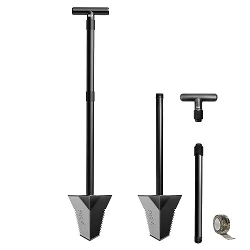 Produktbild: DR.ÖTEK Spaten Schaufel zum Graben, Heavy Duty Garten Schaufel T Handle, Wurzelschneider mit Langen kurzen Griff, Gartengeräte für die Metalldetektion, Transplantation, Camping, 80 & 116 cm