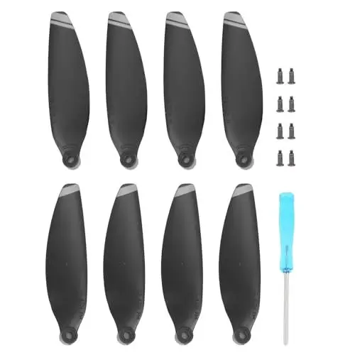 Produktbild: Drohnen-Propeller-Set, Zubehör für geräuschloses Fliegen, schnelles Lösen des Propellers zum Ersetzen der Klingen, verkauft pro Paar, passendes Drohnen-Zubehör für Mavic Mini 2, (Silberner Rand)