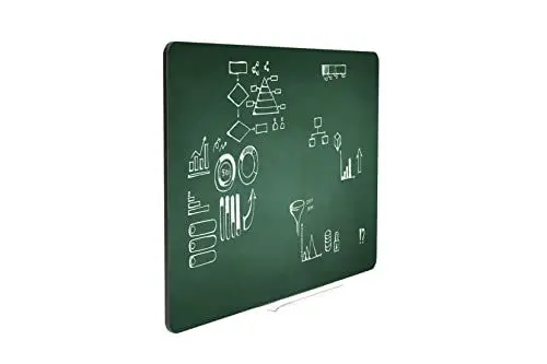 Produktbild: Dr.Tafel Kreidetafel Zum Aufhängen 100x200, Magnettafel Schwarz, Blackboard, Magnetisch Inkl Magnete, Kreide Und Zubehörschale, Für Kinder Ohne Rahmen - Grün