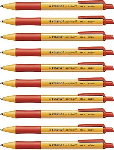 Produktbild: STABILO - Druck-Kugelschreiber - pointball - 10er Pack - rot