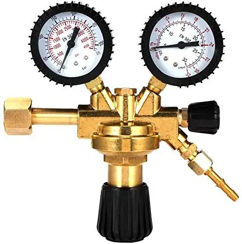 Produktbild: Druckminderer Druckluft, CO2 Argon Einstellbares Druckminderer, Argon CO2 Schutzgas Gasschweißregler für MIG MAG TIG Schweißgerät, Luftkompressor mit Manometer Wartungseinheit