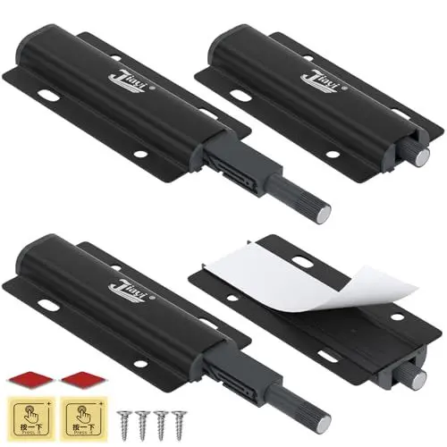 Produktbild: Drucktüröffner Push to Open Jiayi 4 Stück Magnetische Schiebetür Schloss Heavy Duty Touch Türschloss Push Offen Schrank Hardware Für Schränke, Schränke, Wandschränke Magnetische Schiebetür Schloss