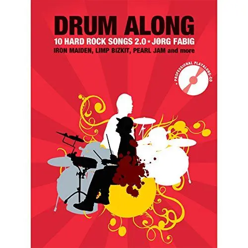 Produktbild: Drum Along - 10 Hard Rock Songs 2.0 (Book & CD): Noten, CD, Play-Along für Schlagzeug: Auf CD: Jeder Song in Vollversion sowie in Play-Along-Version ohne Drums