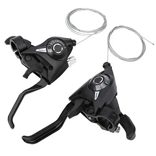 Produktbild: Sluffs Fahrradschalthebel, Fahrradschalthebel, 3x7 21-Gang-Fahrradbrems- und Schalthebel-Kombinationsset mit Schaltkabel, für Mountainbike-Rennräder, Falträder