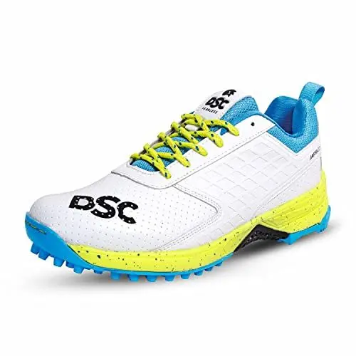 Produktbild: DSC Jaffa 22 Cricket Shoes | White/Lime - Yellow | for Boys and Men | Lightweight | Embossed Design | 9 UK, 10 US, 43 EU