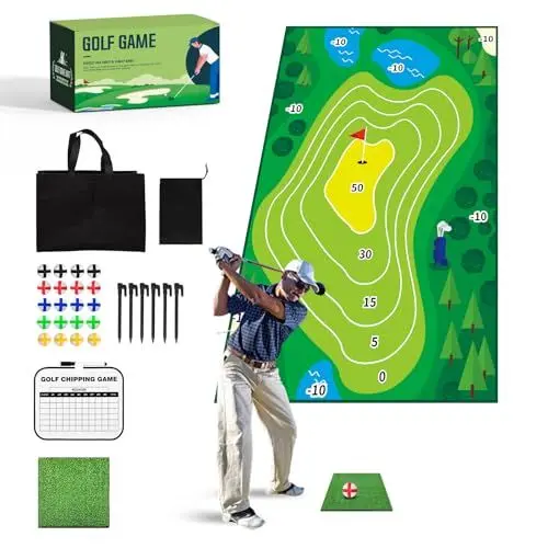 Produktbild: DSDFDS Golf Chipping Spielmatte - Mini Indoor Golf Game Mat Freizeit Golfspiel Trainingsmatt Golf Übungsmatten Minigolf Schlagmatte für Indoor Outdoor Spielgeräte Hinterhofspiel
