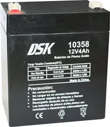 Produktbild: DSK 10358 - Versiegelte wiederaufladbare AGM-Bleibatterie 12V mit 4Ah. Ideal für Auto- und Elektromotorräder für Kinder, Motorroller, USV-Systeme, Sicherheits- und Kommunikationssysteme…