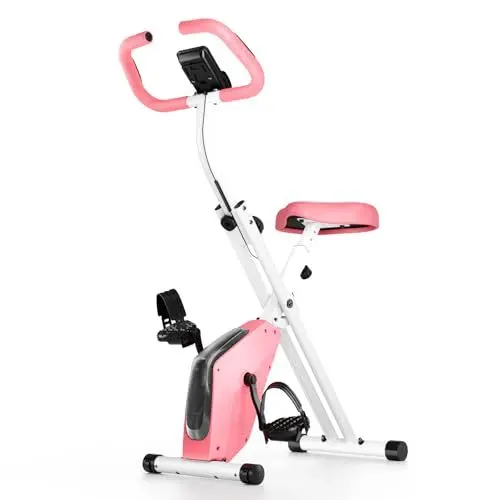 Produktbild: Dskeuzeew Heimtrainer fahrrad Klappbar,Hometrainer fahrrad Indoor mit 8-stufig einstellbarer magnetischer Widerstand Ergometer fahrrad Spinning Bike Indoor LCD-Display platzsparendes